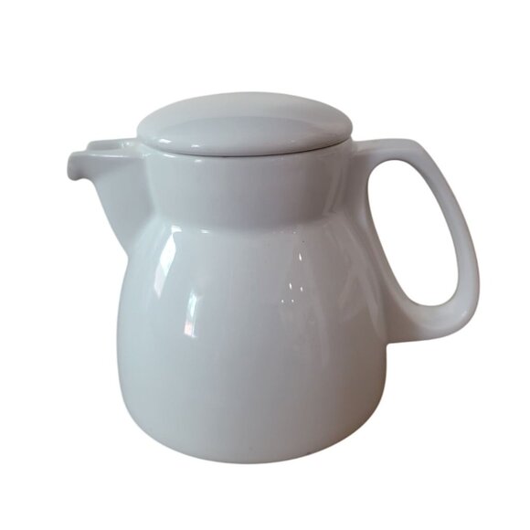Bauscher Weiden Germany White Porcelain Art Deco Minimalist Tea Pot With Lid - Picture 1 of 9